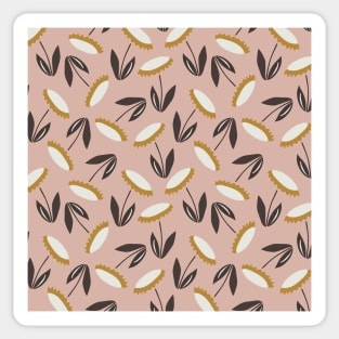 Echinacea pattern - dusty pink and white palette Sticker